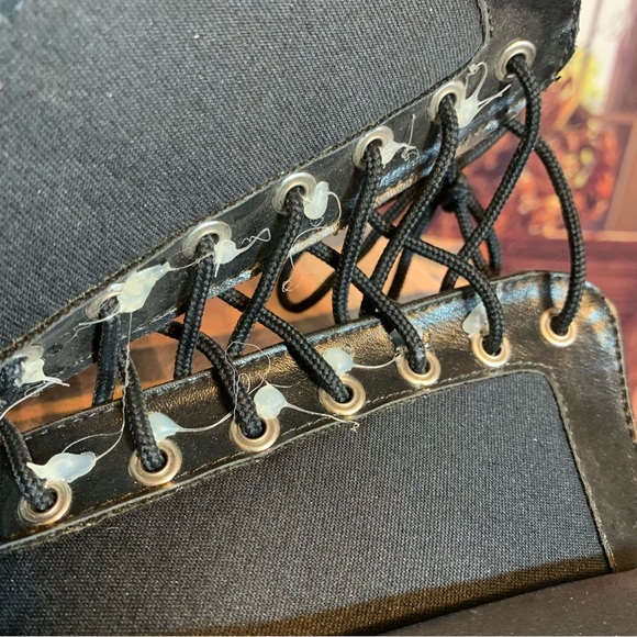 Witch boots Cosplay Costume Halloween Theater Dressy Heels 8 Black Faux Buttons - Picture 14 of 16